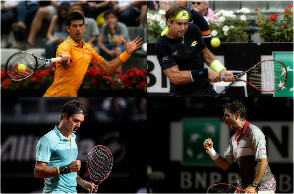 Djokovic vs. Ferrer y Federer vs. Wawrinka, las 'semis' en Roma 