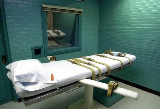 Camilla de la cámara de la muerte donde son ejecutados los condenados en la prisión de Huntsville, Texas
