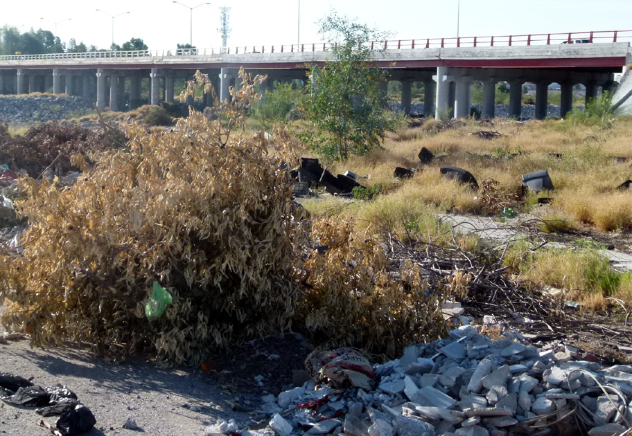 Un pésimo aspecto y gran contaminación para las personas que a temprana hora corren por la pista construída ahí.