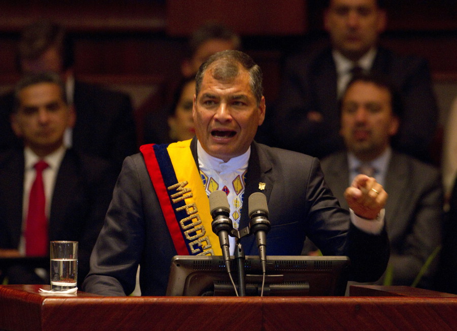 El presidente de Ecuador, Rafael Correa, presentó su informe anual a la nación en la sede de la Asamblea Nacional en Quito.