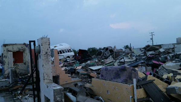 Devastación en Acuña tras el tornado de esta mañana.