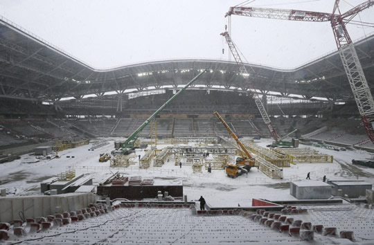 Los estadios para la Copa del Mundo de Rusia 2018, en construcción. 