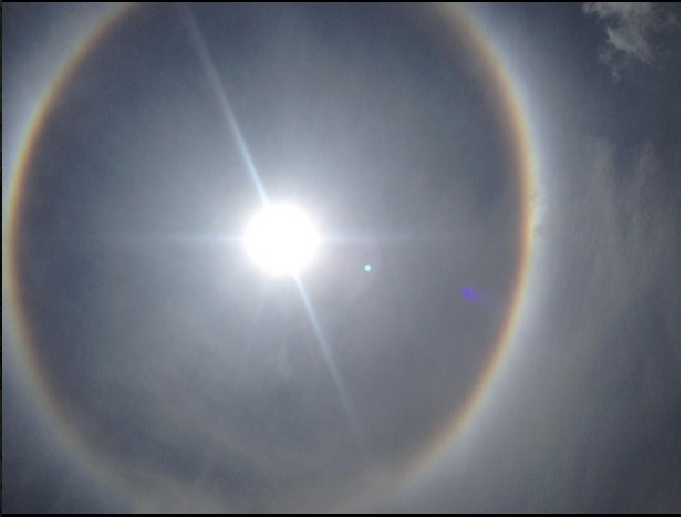 Imagen del halo solar en Xalapa, por @clau_castan