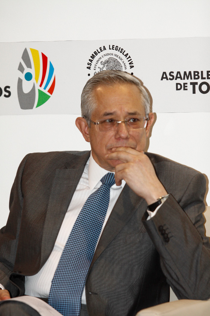 Jorge Gaviño, dirigente de Nueva Alianza en el DF, en un evento en abril.