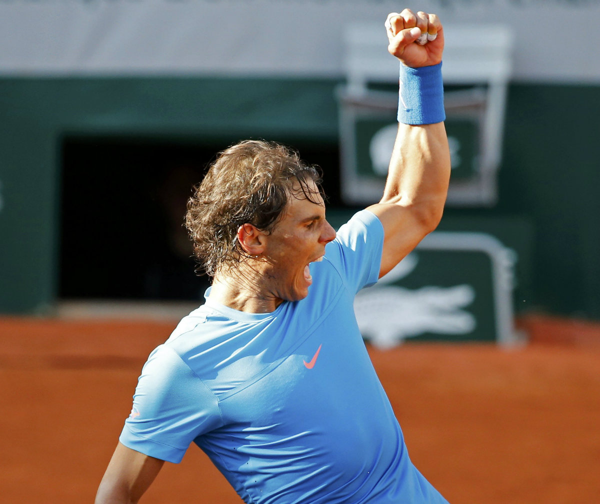 Nadal celebra su clasificación a cuartos de final 