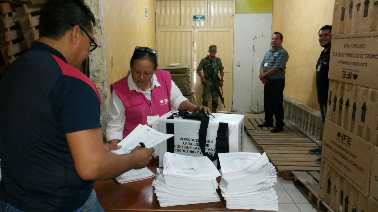 No hay amenaza alguna de que se pueda irrumpir la entrega de la papelería a los funcionarios de casilla.
