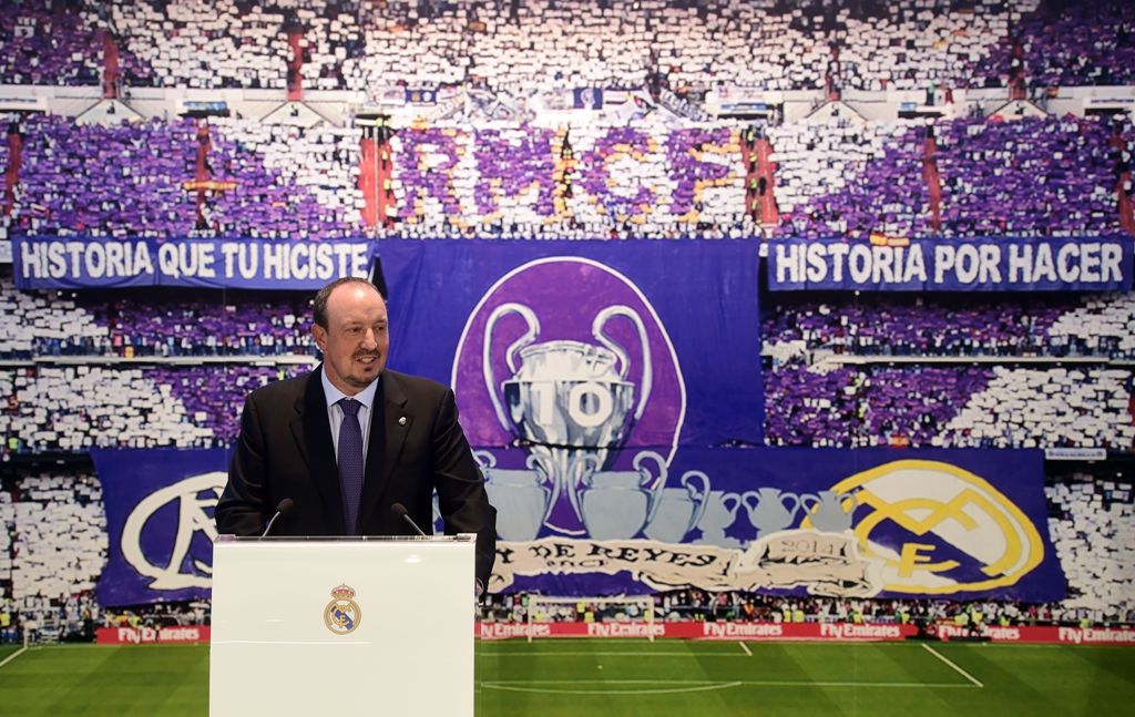 Rafa Benítez en su presentación como técnico del Real Madrid 