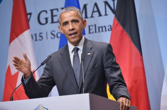Obama, durante la conferencia de prensa en el castillo de Elmau, tras la cumbre del G-7