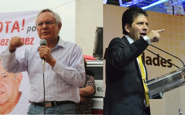 Ramón Jiménez, candidato de Morena (izq) y Víctor Hugo Lobo, candidato del PRD (der) se disputan el triunfo en la GAM