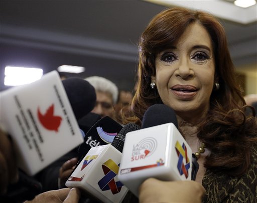 La presidenta argentina Cristina Fernández en una conferencia reciente en Roma.