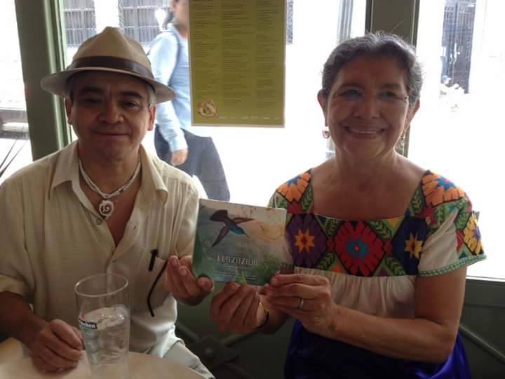 Jorge Morenos y Antonia Vera en la presentación del disco Huitzitzilin: el canto del colibrí