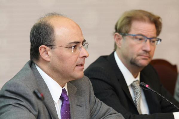 Sergio Alcocer, subsecretario para América del Norte de la SRE, y Andrés Roemer, cónsul general de México en San Francisco.