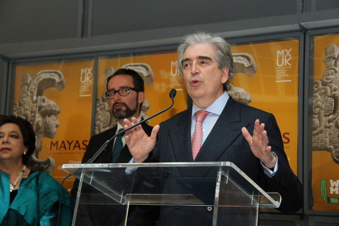Rafael Tovar y de Teresa, titular de la Conaculta, inauguró la muestra "Mayas, revelación de un tiempo sin fin", acogida por el World Museum de Liverp