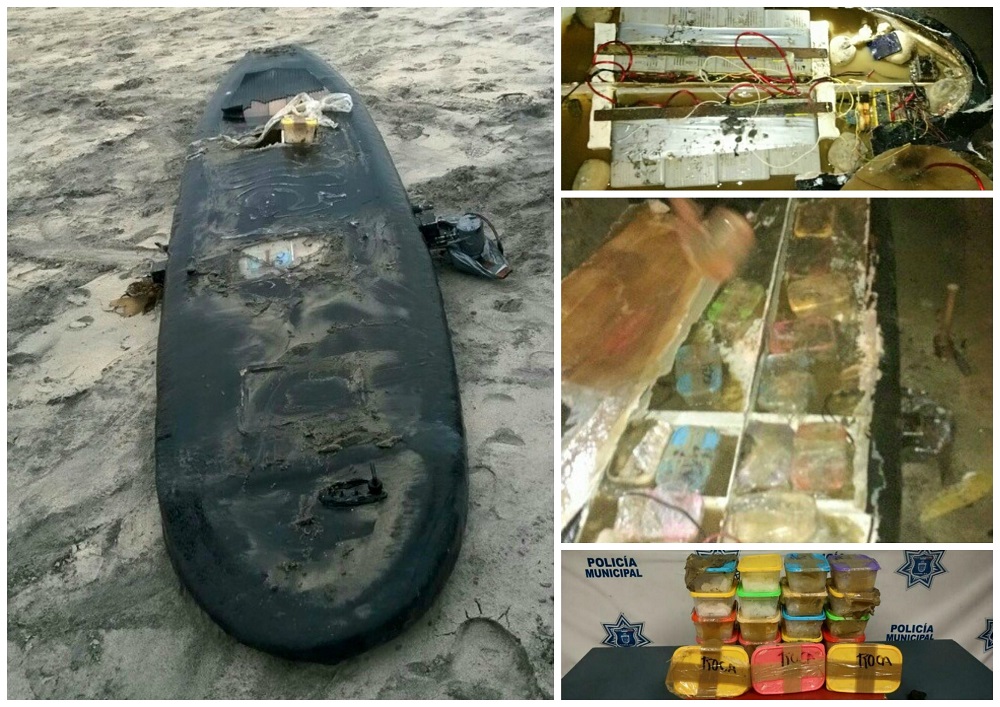 El miércoles, pobladores que paseaban por la playa "encontraron la extraña tabla a la orilla del mar", por lo que un grupo de policías acudió para ins