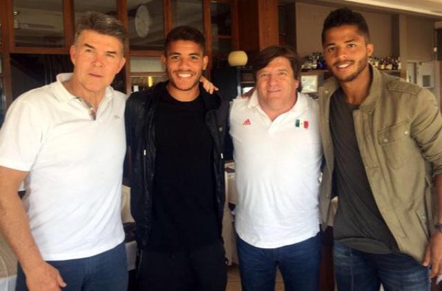 Giovani y Jonathan dos Santos con Herrera y González Iñárritu 