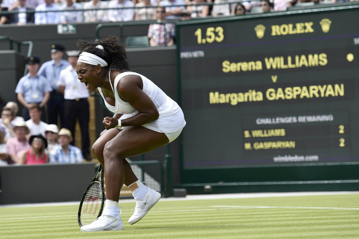 Serena celebra la victoria 