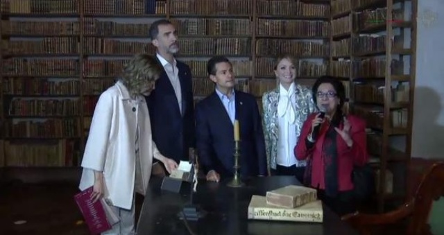 El presidente de México, Enrique Peña Nieto, su esposa Angélica Rivera y los reyes de España, Felipe VI y Letizia realizaron un recorrido al Museo Vir