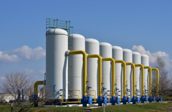 Una instalación industrial para el traslado de gas, el pasado 22 de abril, en la pequeña ciudad de Boyarka, en la región de Kiev