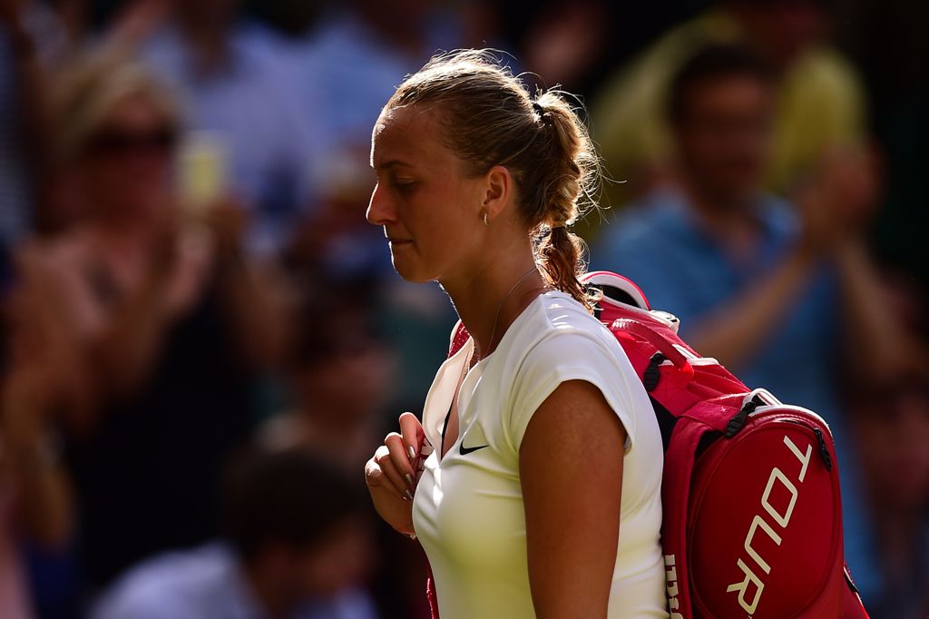 Petra Kvitova tras haber perdido el duelo ante Jelena Jankovic