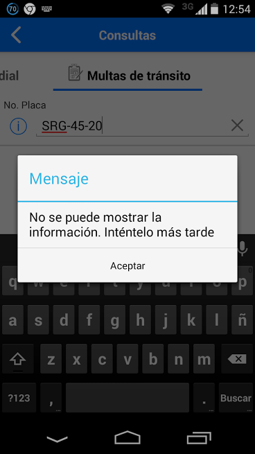 Al intentar acceder a la página o aplicación móvil señala que se intente más tarde. 