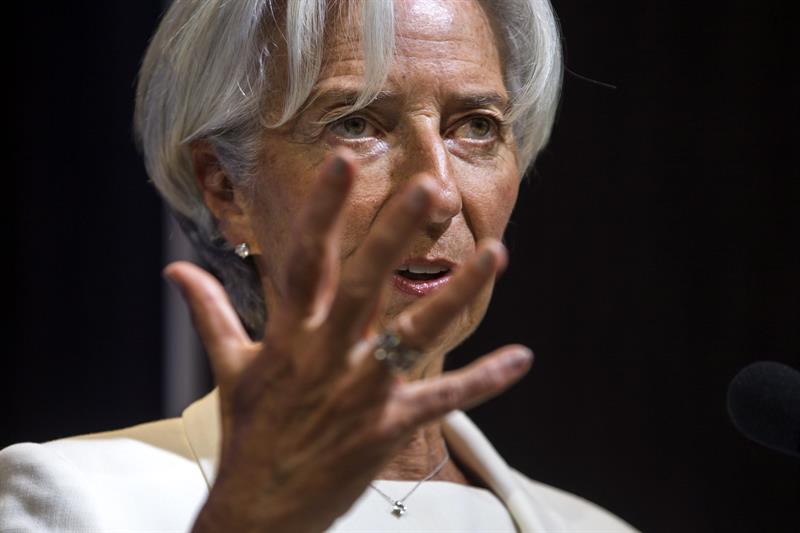 La directora gerente del Fondo Monetario Internacional (FMI), Christine Lagarde, habla hoy en el Brookings Institute de Washington