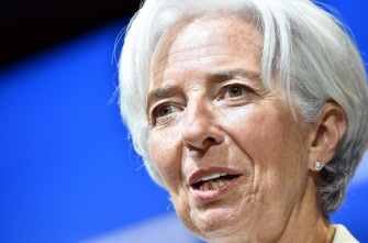 Christine Lagarde, directora del FMI, durante su intervención en el Brookings Institute de Washington sobre la crisis griega