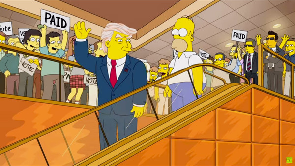 Homero es quien se burla de Trump. 