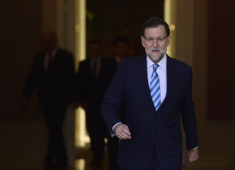 El presidente del gobierno español, Mariano Rajoy, hoy en su residencia oficial del palacio de La Moncloa, en Madrid