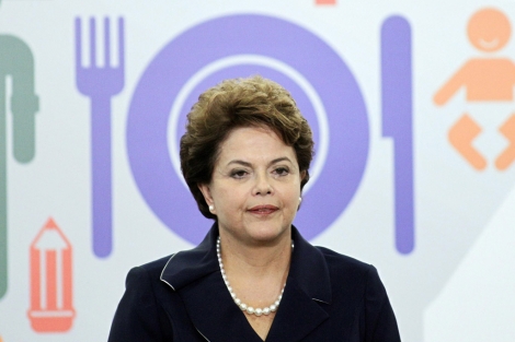 La presidenta de Brasil, Dilma Rousseff, en la presentación del programa "Brasil sin Miseria" en 2011