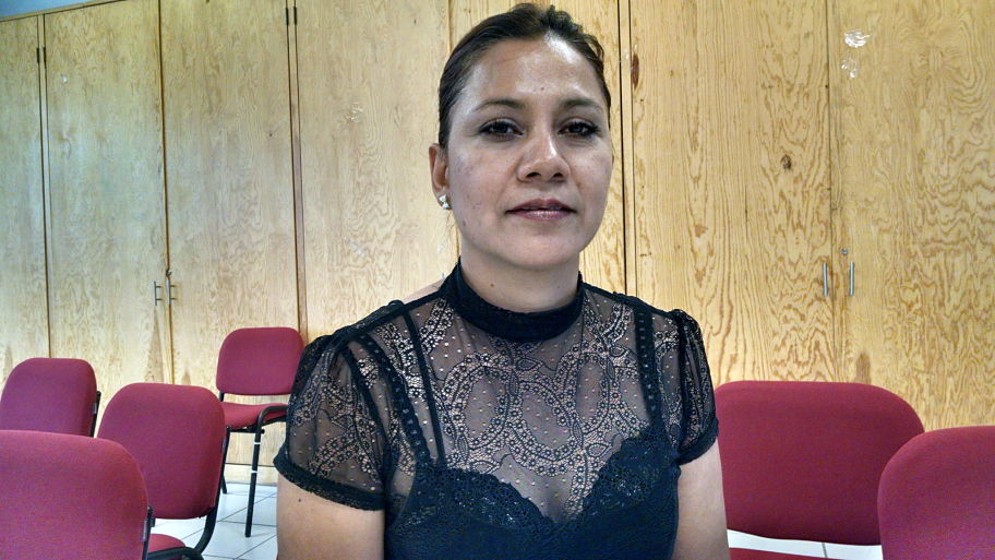 Xóchitl Ramírez Zavala, profesora en la secundaria “Emiliano Zapata”, del ejido La Concha.
