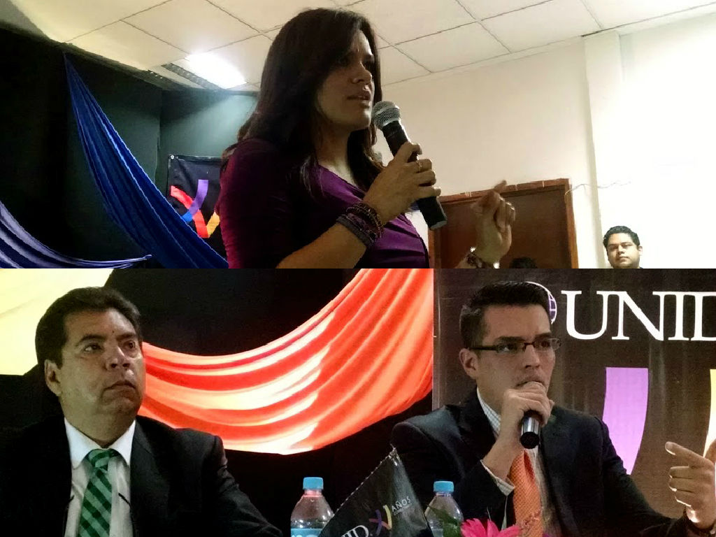Panel en la UNID con Marcela Moreno, Walter Juárez y Ángel Carrillo.