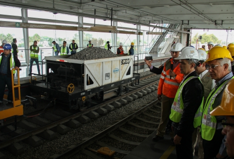 El jefe de Gobierno capitalino, Miguel Ángel Mancera, y el director general del Metro, Jorge Gaviño, supervisaron las obras de rehabilitación de la Lí