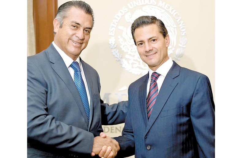 Jaime Rodríguez y Enrique Peña Nieto sostuvieron ayer una reunión privada en Los Pinos.