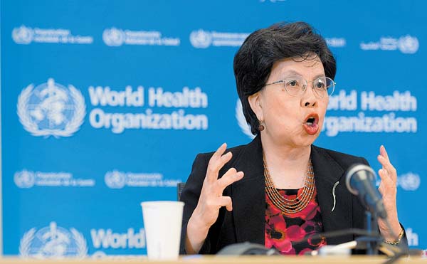 Margaret Chan, directora general del organismo, en conferencia de prensa.