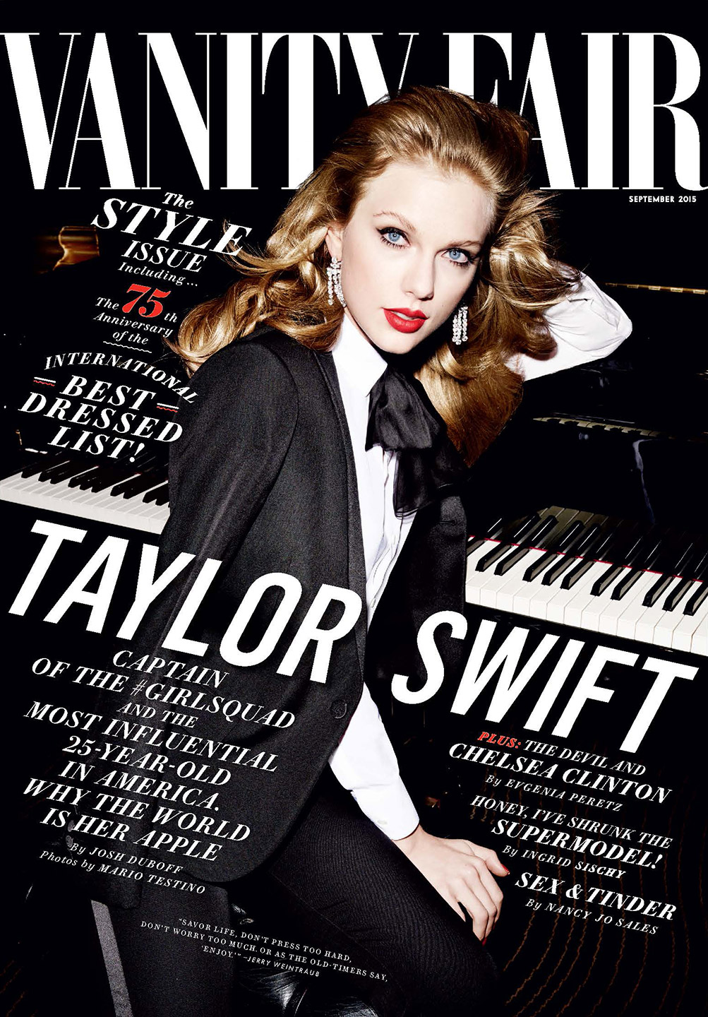 Taylor Swift fue fotografiada por Mario Testino. 