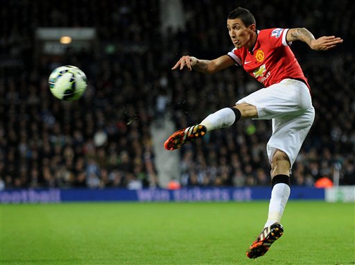 Ángel Di María con el Manchester United en la Liga Premier 