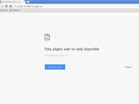 Esto es lo que apareció al tratar de abrir la página del municipio regiomontano.