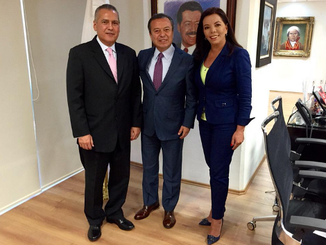 Manlio Fabio Beltrones, César Camacho y Carolina Monroy del Mazo.