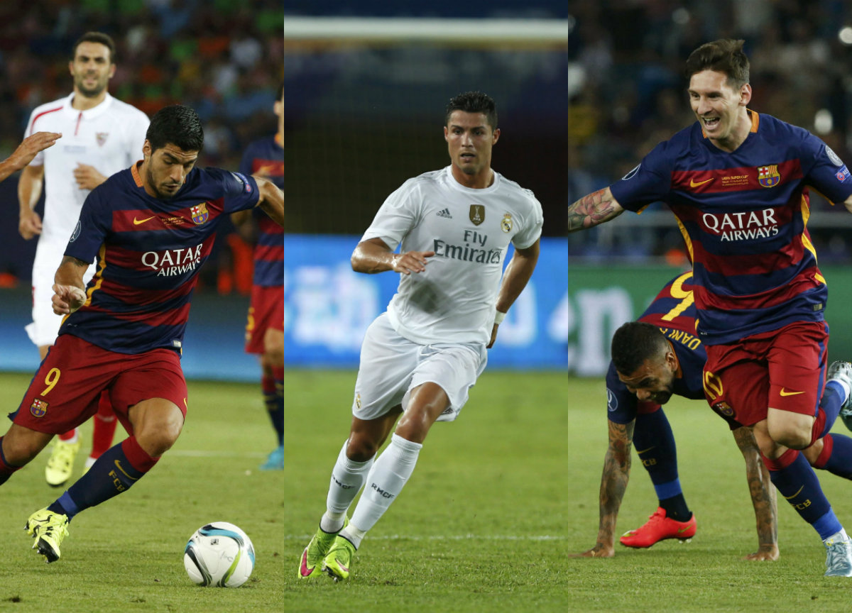 Luis Suárez, Cristiano y Lionel Messi 