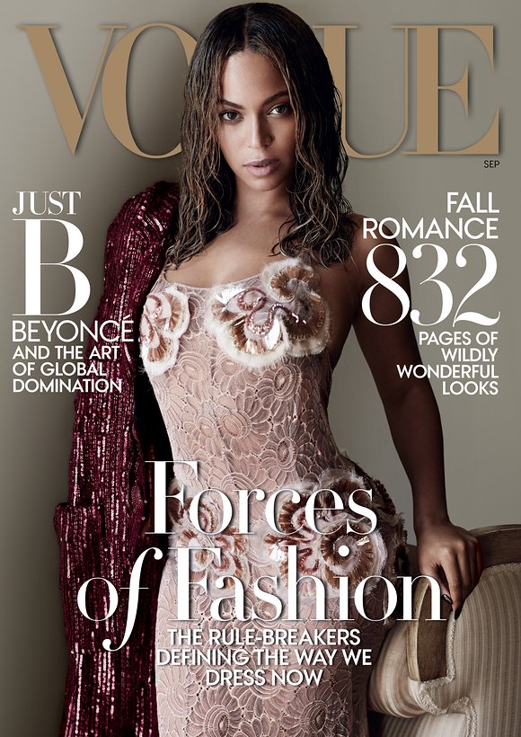 Beyoncé en la portada de la revista 'Vogue'. 