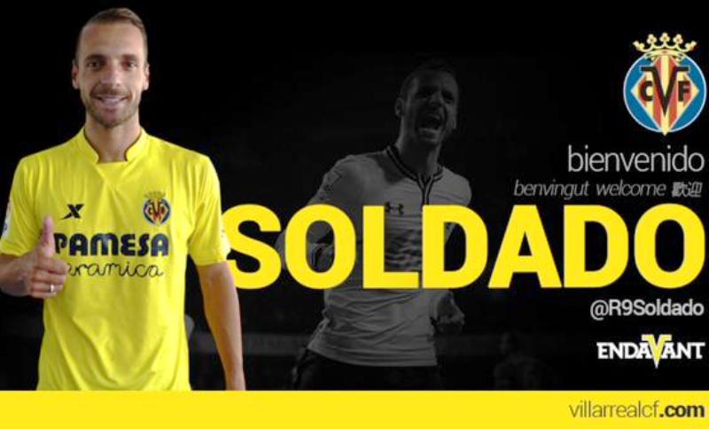 Cartel de presentación para Roberto Soldado, por parte del Club Villarreal 