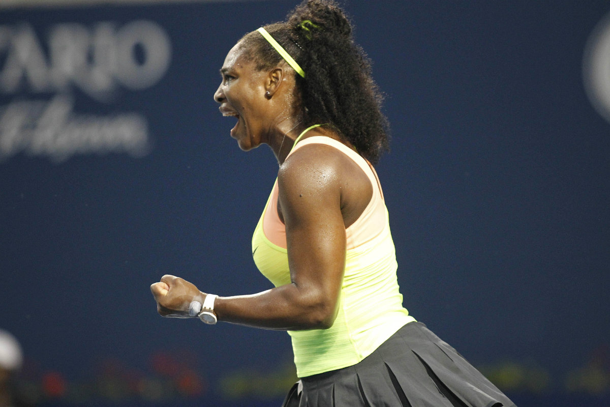 Serena celebra la victoria 