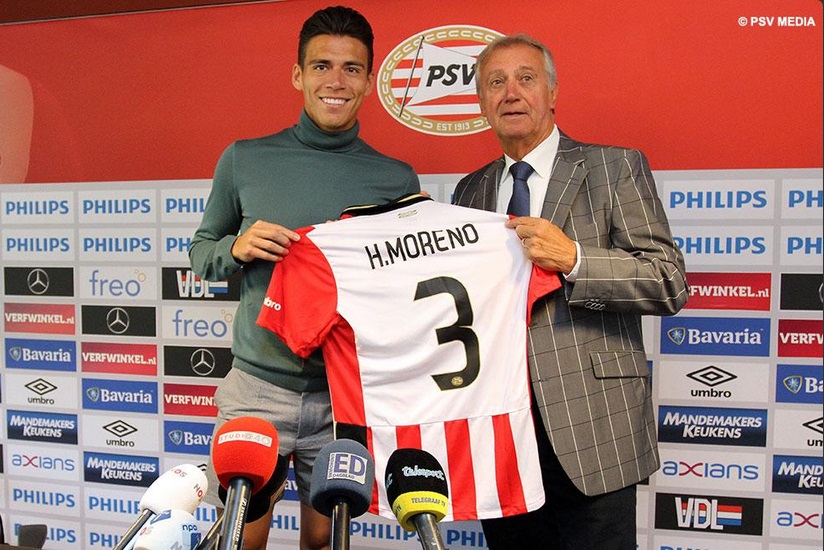 Héctor Moreno en su presentación oficial el día de hoy.
