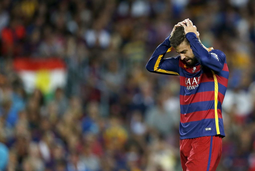 Gerard Piqué tras su expulsión en la Supercopa de España
