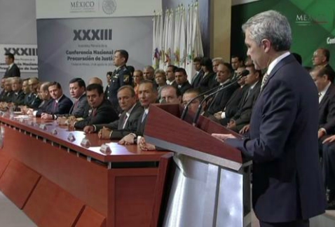 El jefe de Gobierno del Distrito Federal, Miguel Ángel Mancera, participó en la 33 asamblea plenaria de la Conferencia Nacional de Procuración de Just