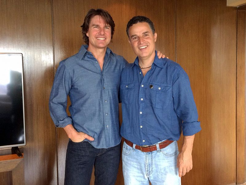 El actor se reunió con el alcalde de la ciudad, Aníbal Gaviria.