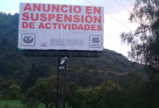 La Sedema y el Invea continúan con operativos para suspender anuncios colocados en suelos de conservación, lo cual está prohibido.