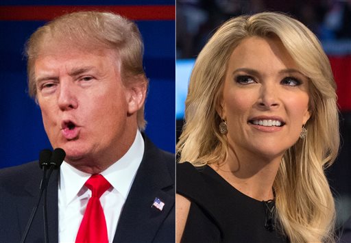 Donald Trump (i) mantiene una dura polémica con la periodista Megyn Kelly (d), de Fox News, desde el primer debate republicano el 6 de agosto