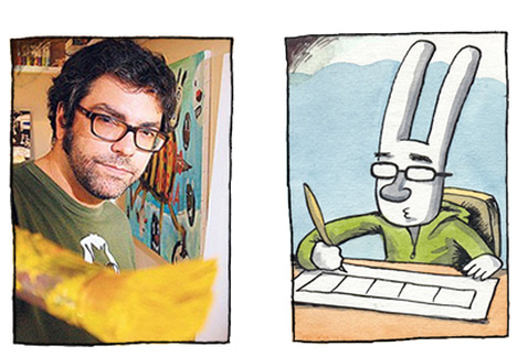 El historietista Liniers se dibuja a sí mismo como un conejo en sus viñetas.