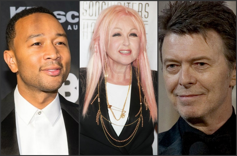 John Legend, Cyndi Lauper y David Bowie. 